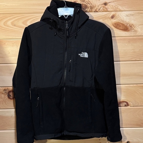 The North Face Women's Denali Hooded Fleece Jacket - Black Size M - Picture 1 of 10
